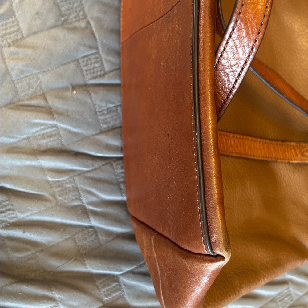Fossil Women's Brown Leather Tote Bag Purse - Picture 9 of 10